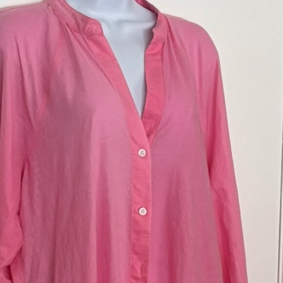 Zara Pink Linen Midi Buttoned dress sz S - Picture 6 of 8